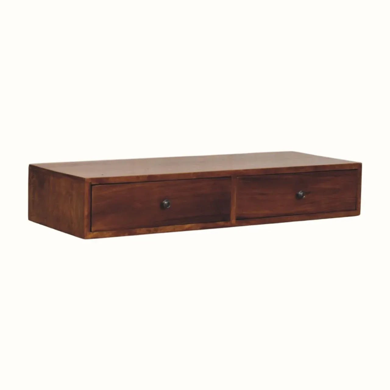 Fogel 2 Drawer Wall Mounted Console Table - Chestnut Console Tables - Bokel Home
