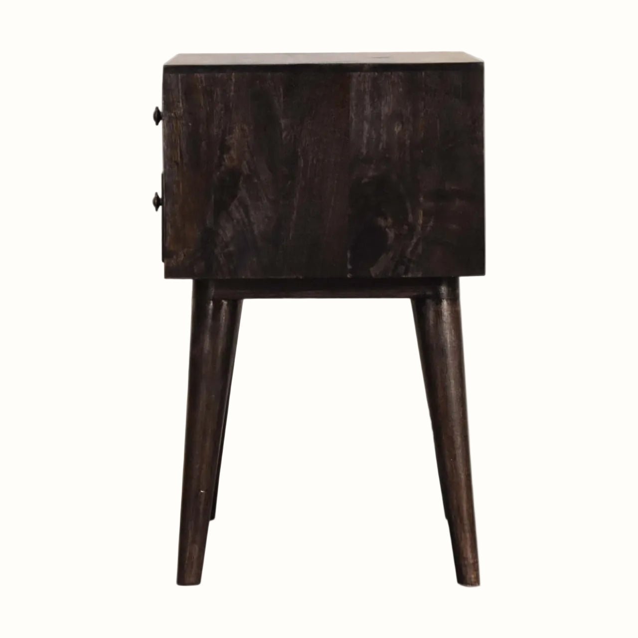 Fogel Bedside Table 2 Drawers, Medium - Ash Black Bedside Tables - Bokel Home