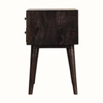Fogel Bedside Table 2 Drawers, Medium - Ash Black Bedside Tables - Bokel Home