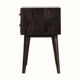 Fogel Bedside Table 2 Drawers, Medium - Ash Black Bedside Tables - Bokel Home
