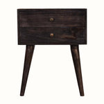 Fogel Bedside Table 2 Drawers, Medium - Ash Black Bedside Tables - Bokel Home