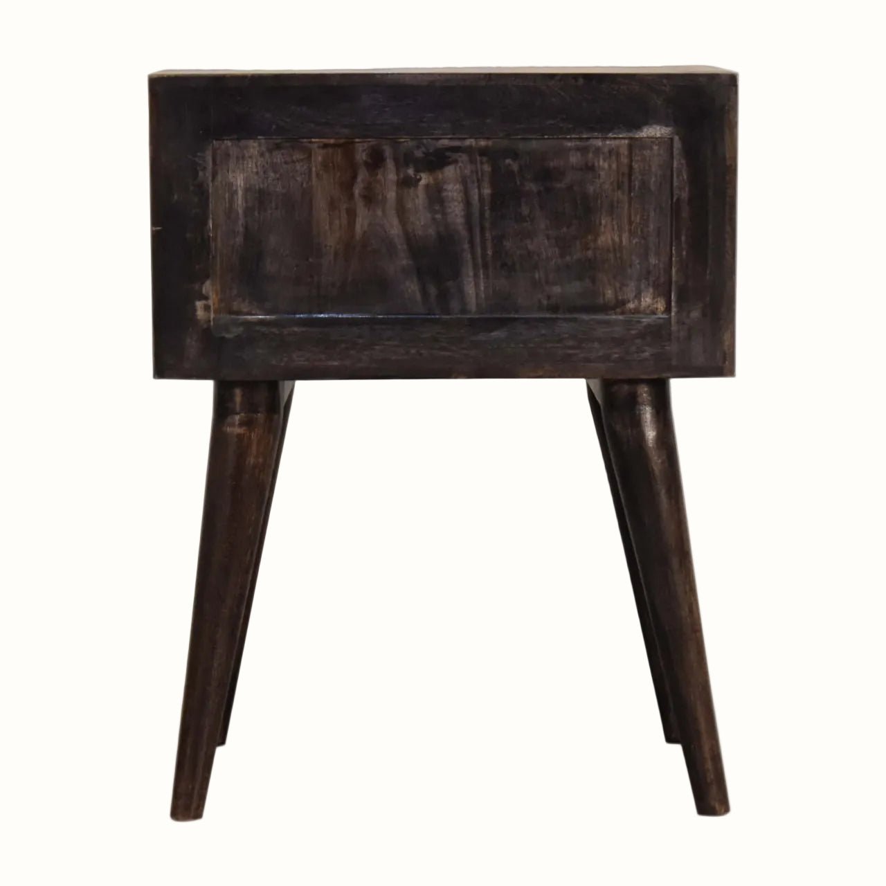 Fogel Bedside Table 2 Drawers, Medium - Ash Black Bedside Tables - Bokel Home