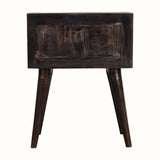 Fogel Bedside Table 2 Drawers, Medium - Ash Black Bedside Tables - Bokel Home