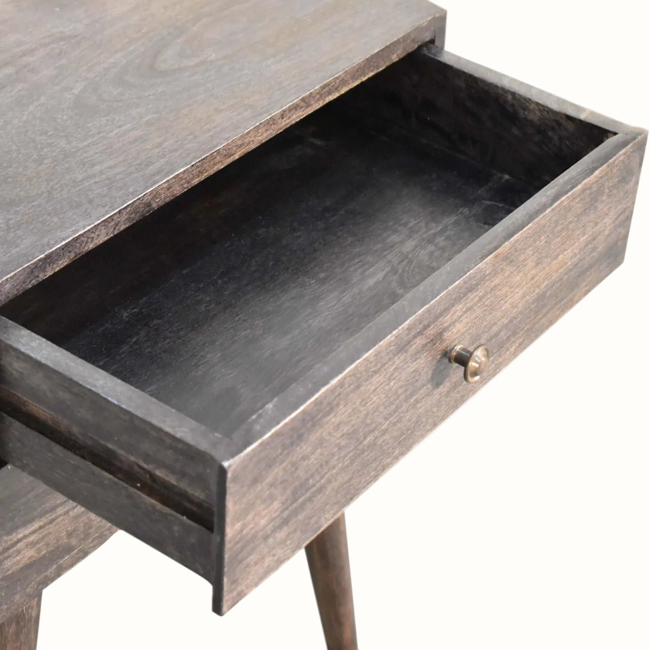 Fogel Bedside Table 2 Drawers, Medium - Ash Black Bedside Tables - Bokel Home