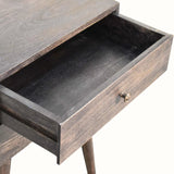 Fogel Bedside Table 2 Drawers, Medium - Ash Black Bedside Tables - Bokel Home