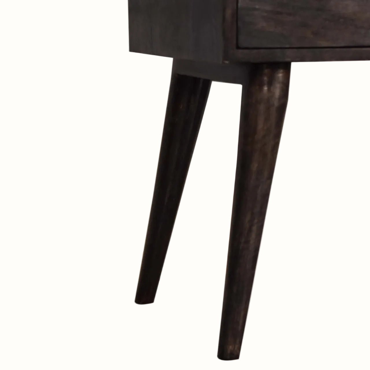 Fogel Bedside Table 2 Drawers, Medium - Ash Black Bedside Tables - Bokel Home