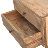 Fogel Bedside Table 2 Drawers, Medium - Natural Bedside Tables - Bokel Home