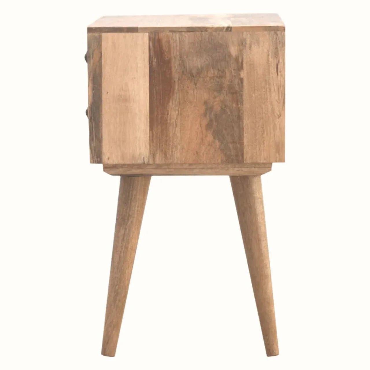 Fogel Bedside Table 2 Drawers, Medium - Natural Bedside Tables - Bokel Home