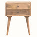 Fogel Bedside Table 2 Drawers, Medium - Natural Bedside Tables - Bokel Home