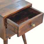 Fogel Bedside Table 2 Drawers, Mini - California Walnut Bedside Tables - Bokel Home
