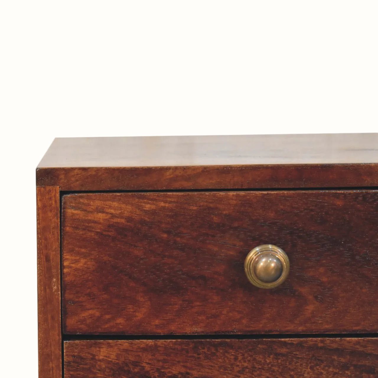 Fogel Bedside Table 2 Drawers, Mini - California Walnut Bedside Tables - Bokel Home