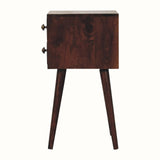 Fogel Bedside Table 2 Drawers, Mini - California Walnut Bedside Tables - Bokel Home