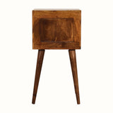 Fogel Bedside Table 2 Drawers, Mini - Chestnut Bedside Tables - Bokel Home
