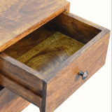 Fogel Bedside Table 2 Drawers, Mini - Chestnut Bedside Tables - Bokel Home
