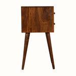 Fogel Bedside Table 2 Drawers, Mini - Chestnut Bedside Tables - Bokel Home