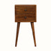 Fogel Bedside Table 2 Drawers, Mini - Chestnut Bedside Tables - Bokel Home