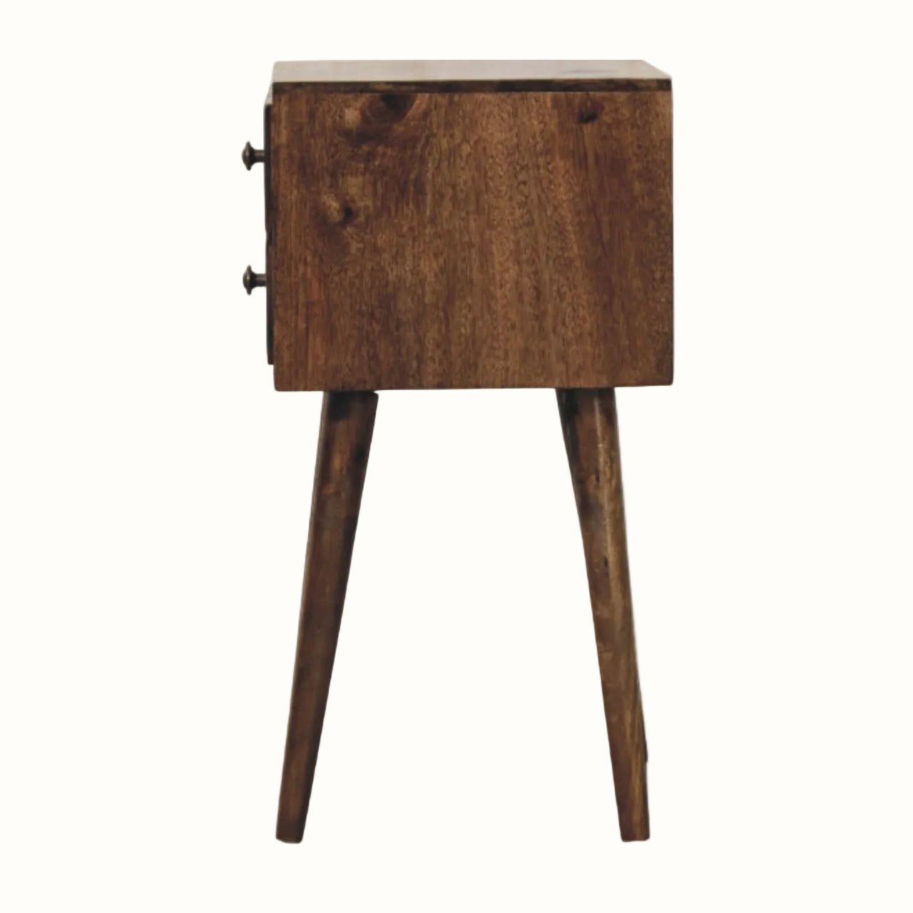Fogel Bedside Table 2 Drawers, Mini - Classic Grey Bedside Tables - Bokel Home