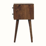 Fogel Bedside Table 2 Drawers, Mini - Classic Grey Bedside Tables - Bokel Home