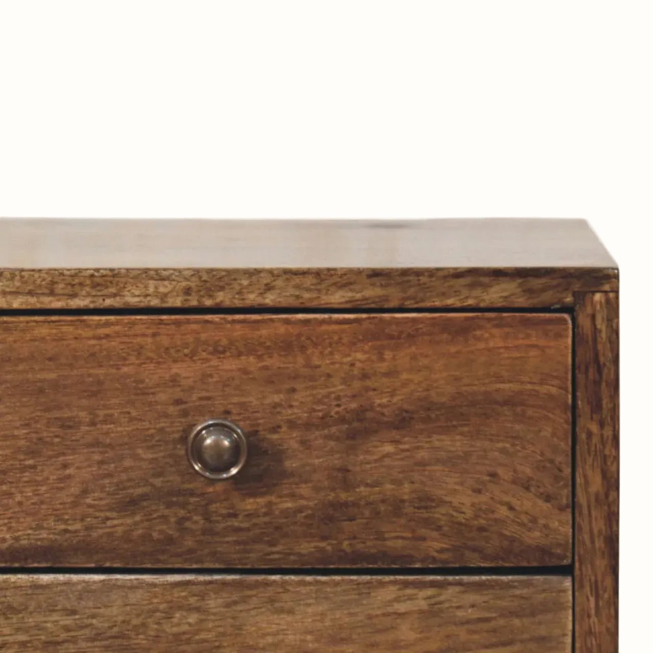 Fogel Bedside Table 2 Drawers, Mini - Classic Grey Bedside Tables - Bokel Home
