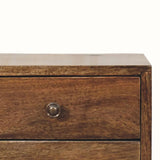 Fogel Bedside Table 2 Drawers, Mini - Classic Grey Bedside Tables - Bokel Home