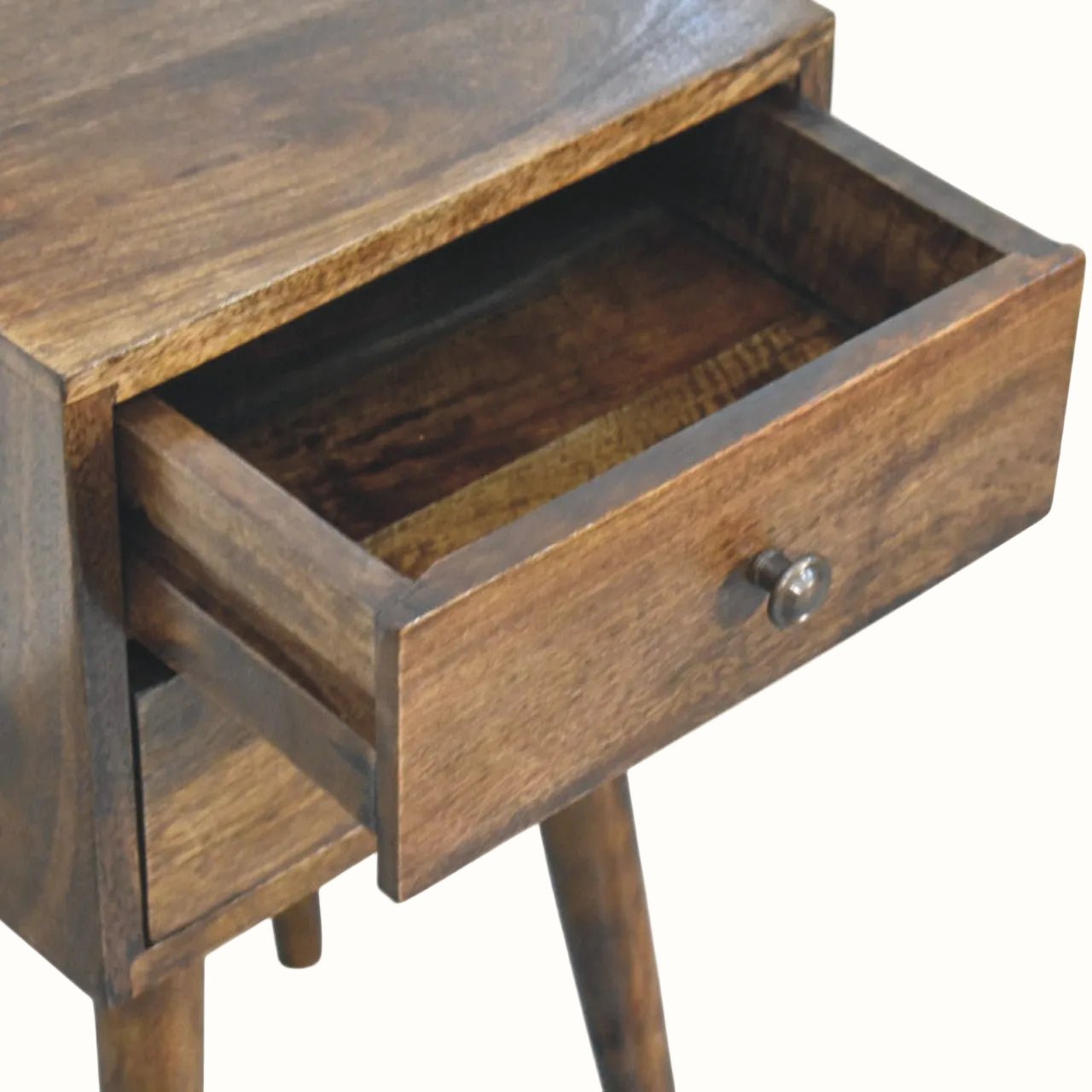 Fogel Bedside Table 2 Drawers, Mini - Classic Grey Bedside Tables - Bokel Home