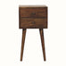 Fogel Bedside Table 2 Drawers, Mini - Classic Grey Bedside Tables - Bokel Home