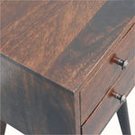 Fogel Bedside Table 2 Drawers, Mini - Light Walnut Bedside Tables - Bokel Home