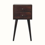 Fogel Bedside Table 2 Drawers, Mini - Light Walnut Bedside Tables - Bokel Home