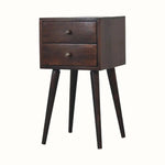 Fogel Bedside Table 2 Drawers, Mini - Light Walnut Bedside Tables - Bokel Home