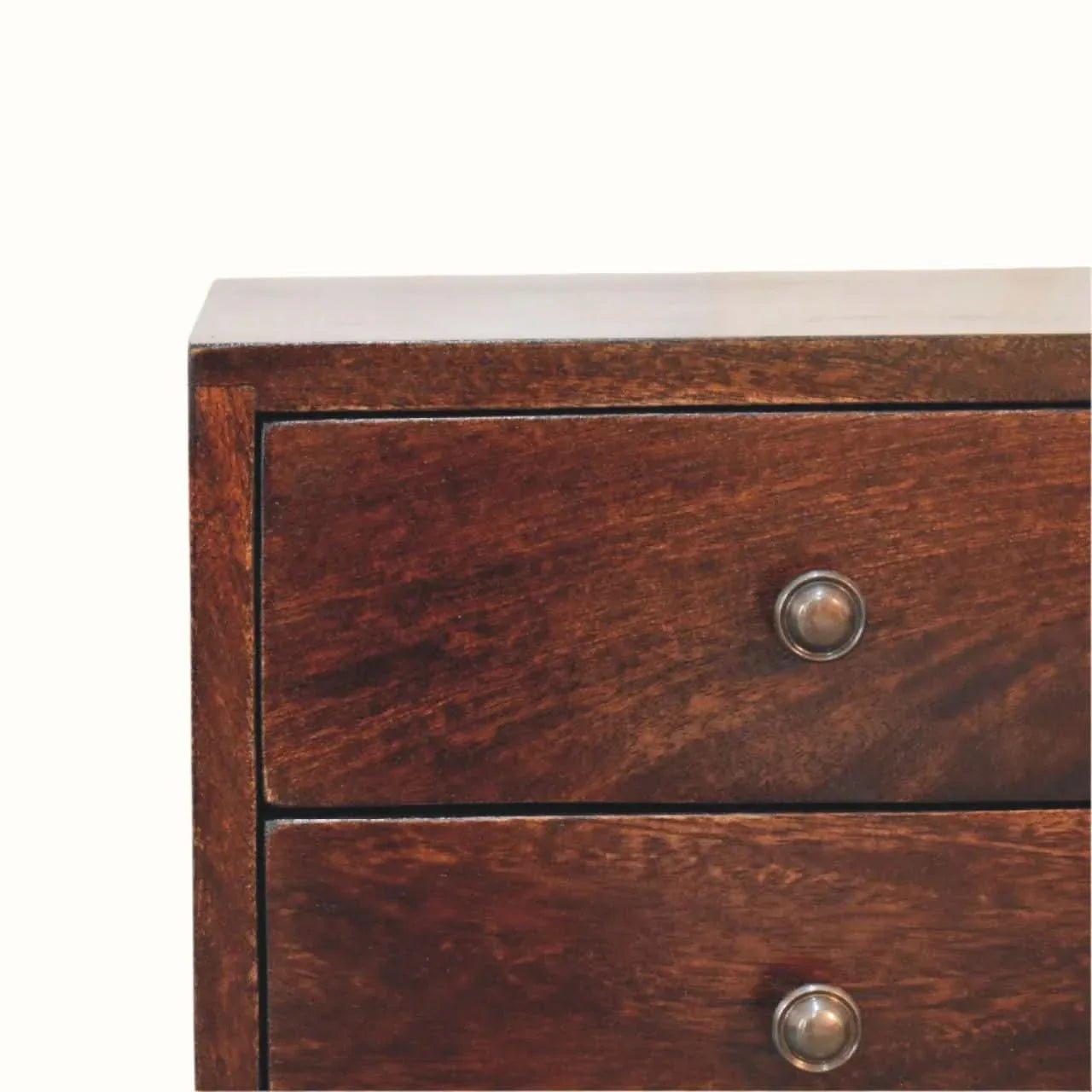 Fogel Bedside Table 2 Drawers, Mini - Light Walnut Bedside Tables - Bokel Home
