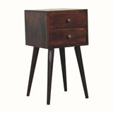 Fogel Bedside Table 2 Drawers, Mini - Light Walnut Bedside Tables - Bokel Home