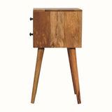 Fogel Bedside Table 2 Drawers, Mini - Natural Bedside Tables - Bokel Home