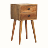 Fogel Bedside Table 2 Drawers, Mini - Natural Bedside Tables - Bokel Home