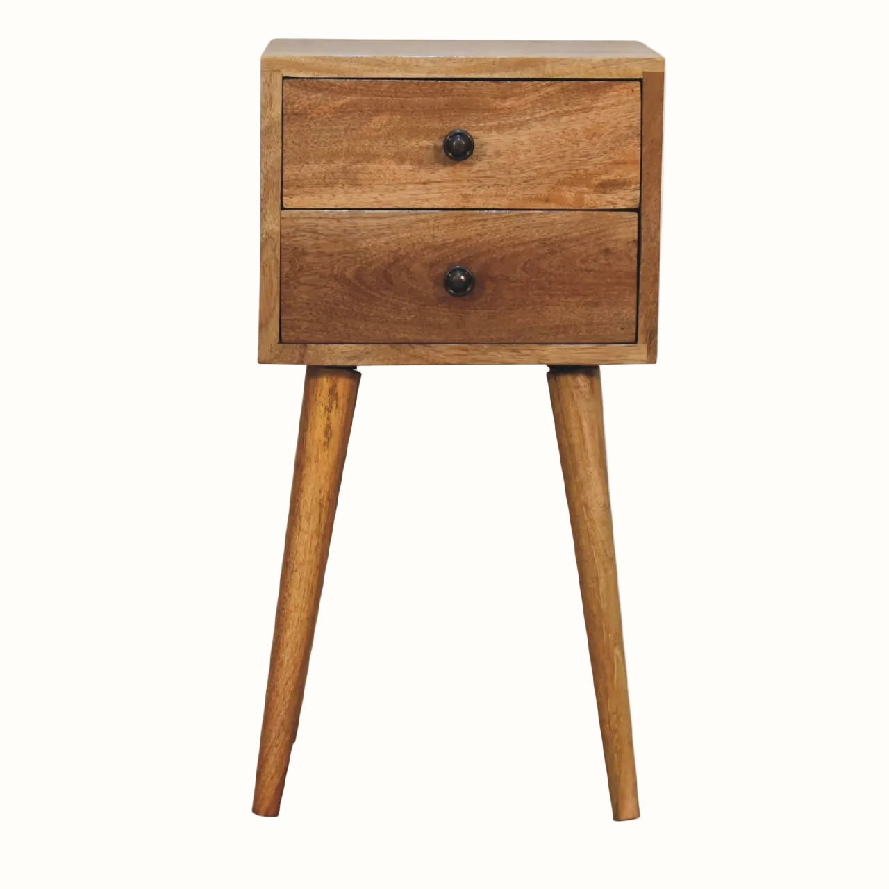 Fogel Bedside Table 2 Drawers, Mini - Natural Bedside Tables - Bokel Home