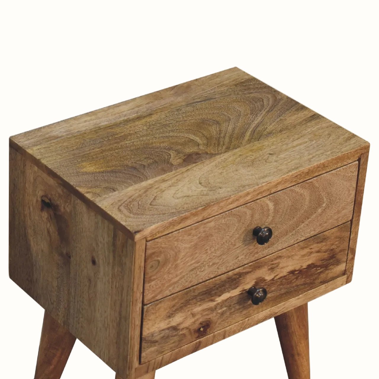 Fogel Bedside Table 2 Drawers, Small - Natural Bedside Tables - Bokel Home