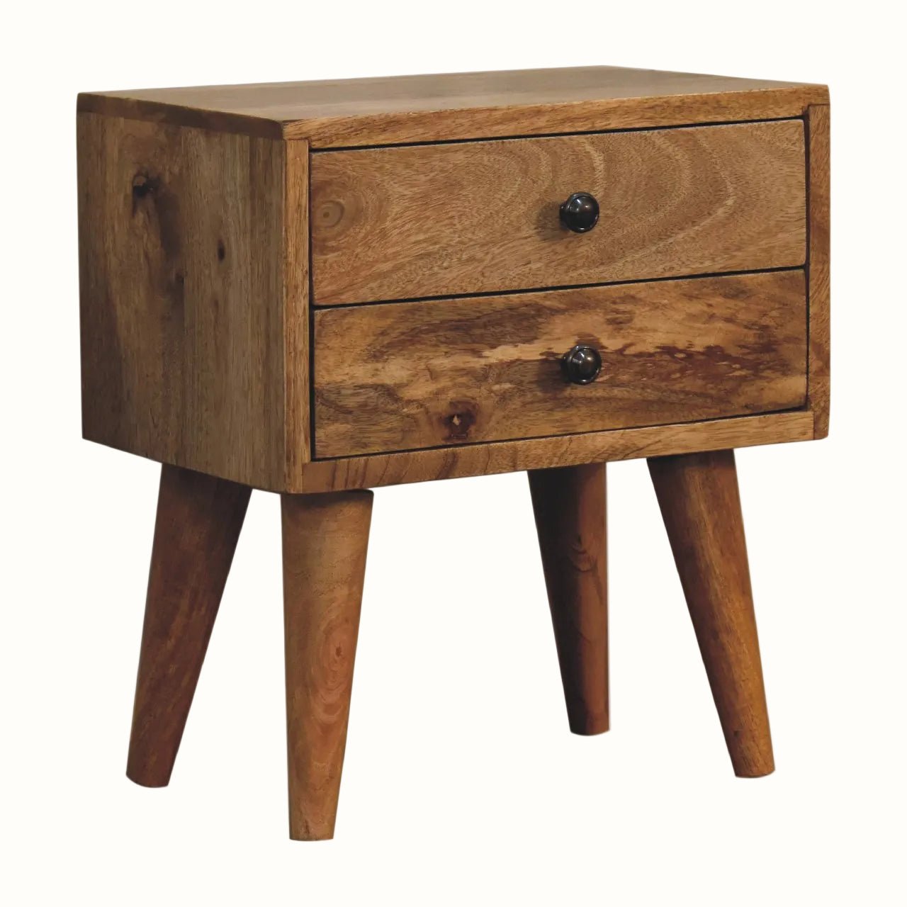 Fogel Bedside Table 2 Drawers, Small - Natural Bedside Tables - Bokel Home
