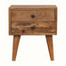 Fogel Bedside Table 2 Drawers, Small - Natural Bedside Tables - Bokel Home
