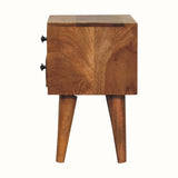 Fogel Bedside Table 2 Drawers, Small - Natural Bedside Tables - Bokel Home