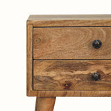 Fogel Bedside Table 2 Drawers, Small - Natural Bedside Tables - Bokel Home