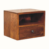 Fogel Floating Bedside Table, Small - Chestnut Bedside Tables - Bokel Home