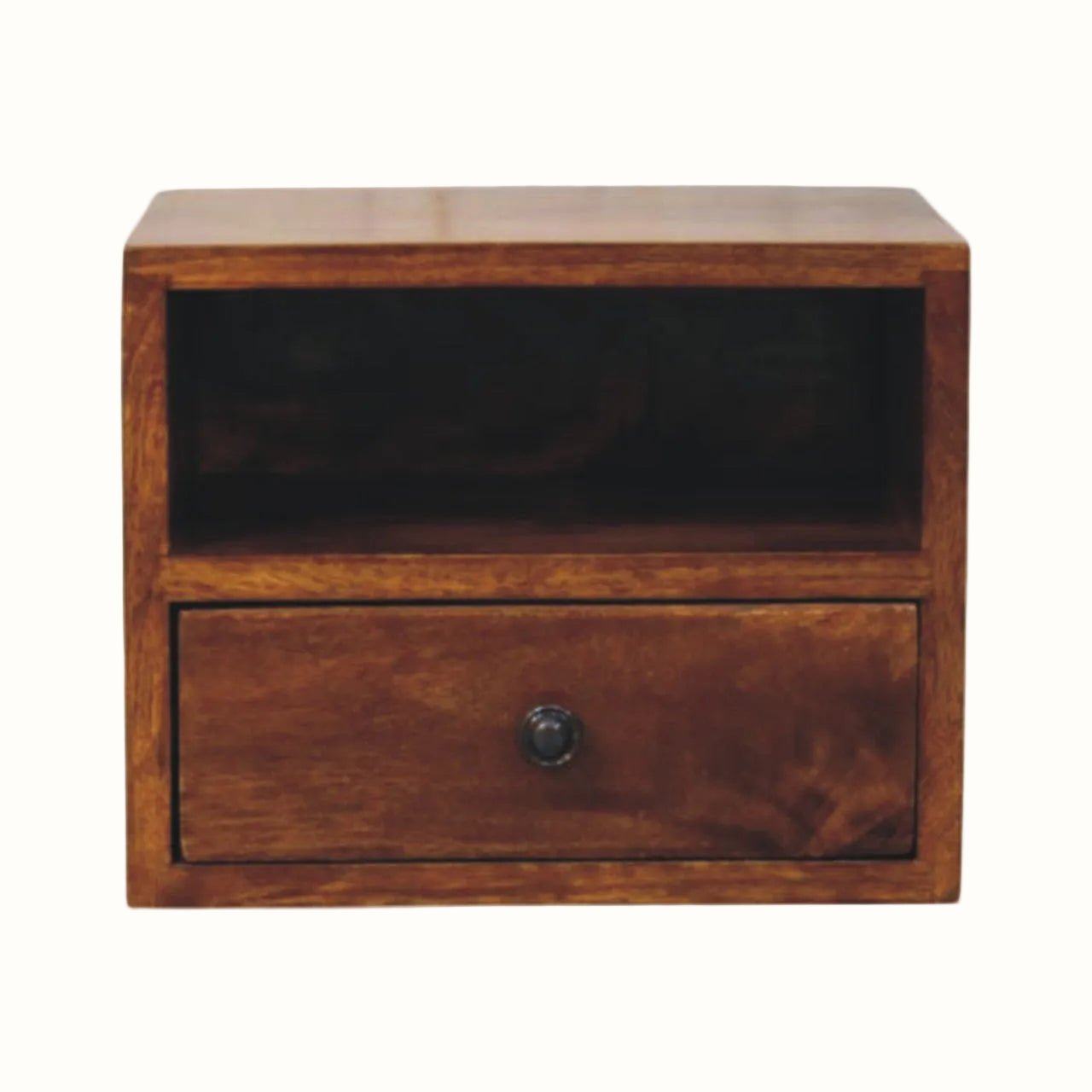 Fogel Floating Bedside Table, Small - Chestnut Bedside Tables - Bokel Home