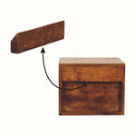 Fogel Floating Bedside Table, Small - Chestnut Bedside Tables - Bokel Home