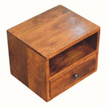 Fogel Floating Bedside Table, Small - Chestnut Bedside Tables - Bokel Home