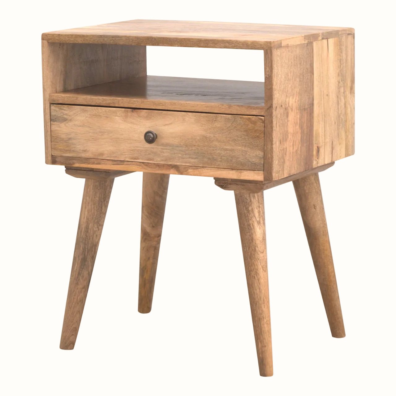 Fogel Open Bedside Table 1 Drawer, Medium - Natural Bedside Tables - Bokel Home