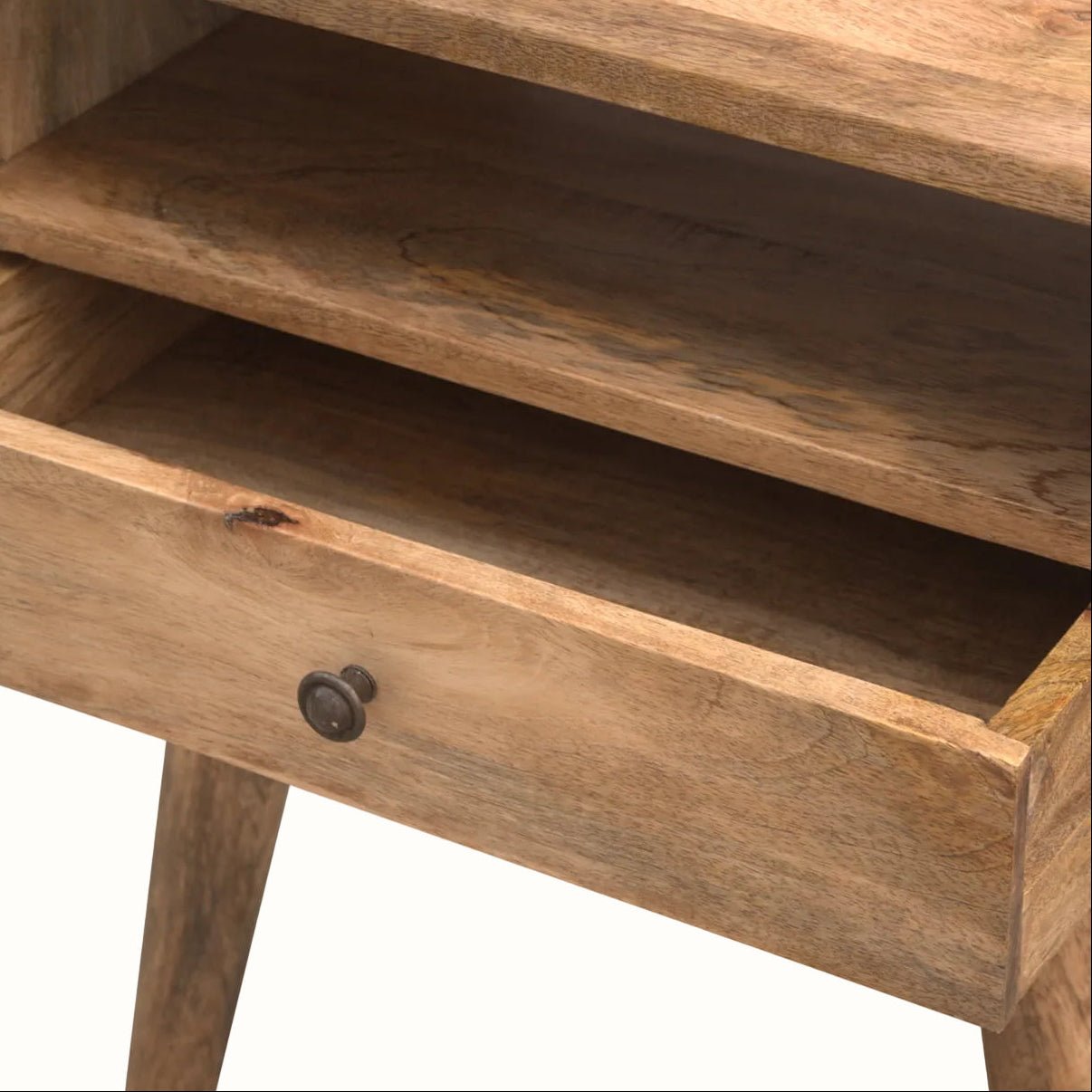 Fogel Open Bedside Table 1 Drawer, Medium - Natural Bedside Tables - Bokel Home