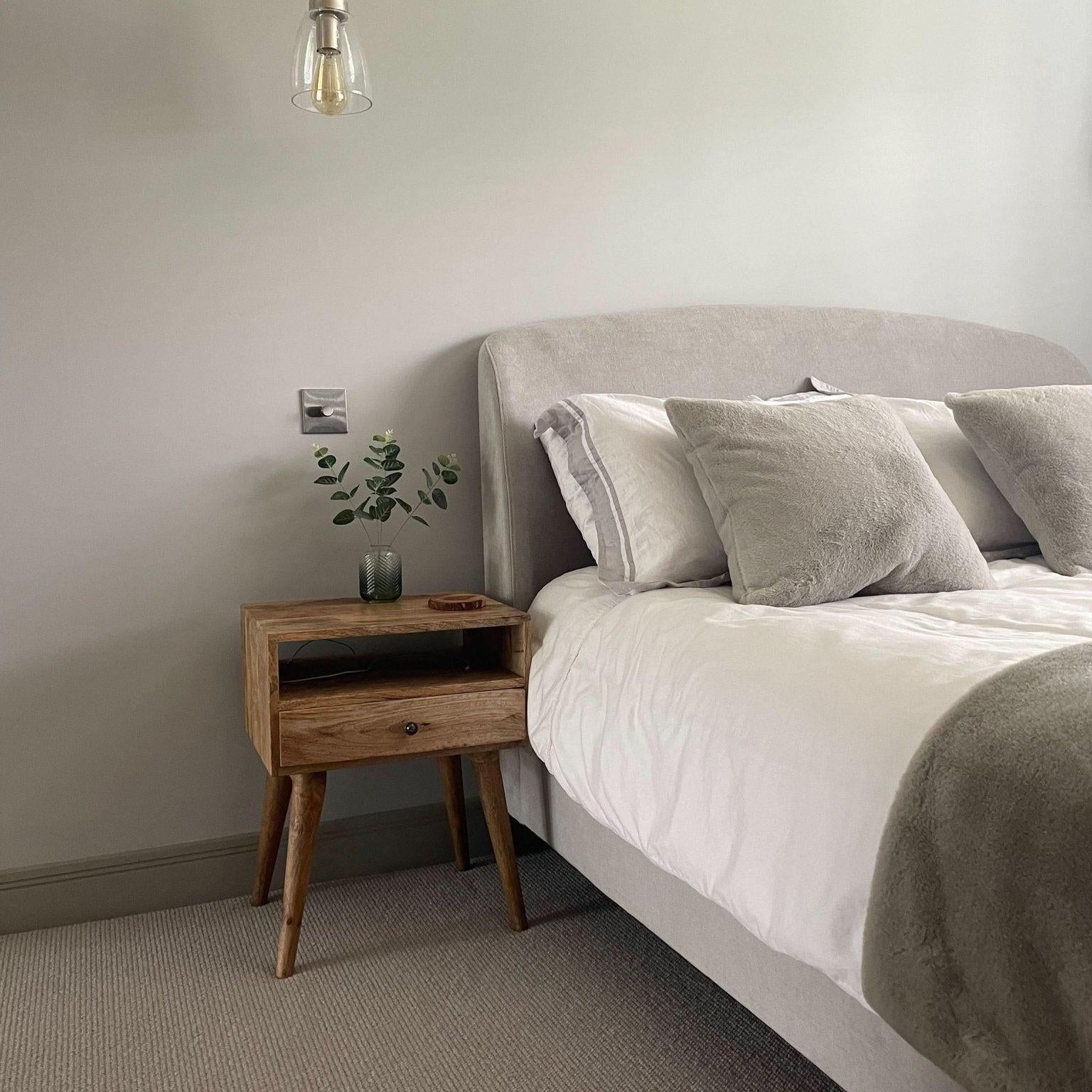 Fogel Open Bedside Table 1 Drawer, Medium - Natural Bedside Tables - Bokel Home