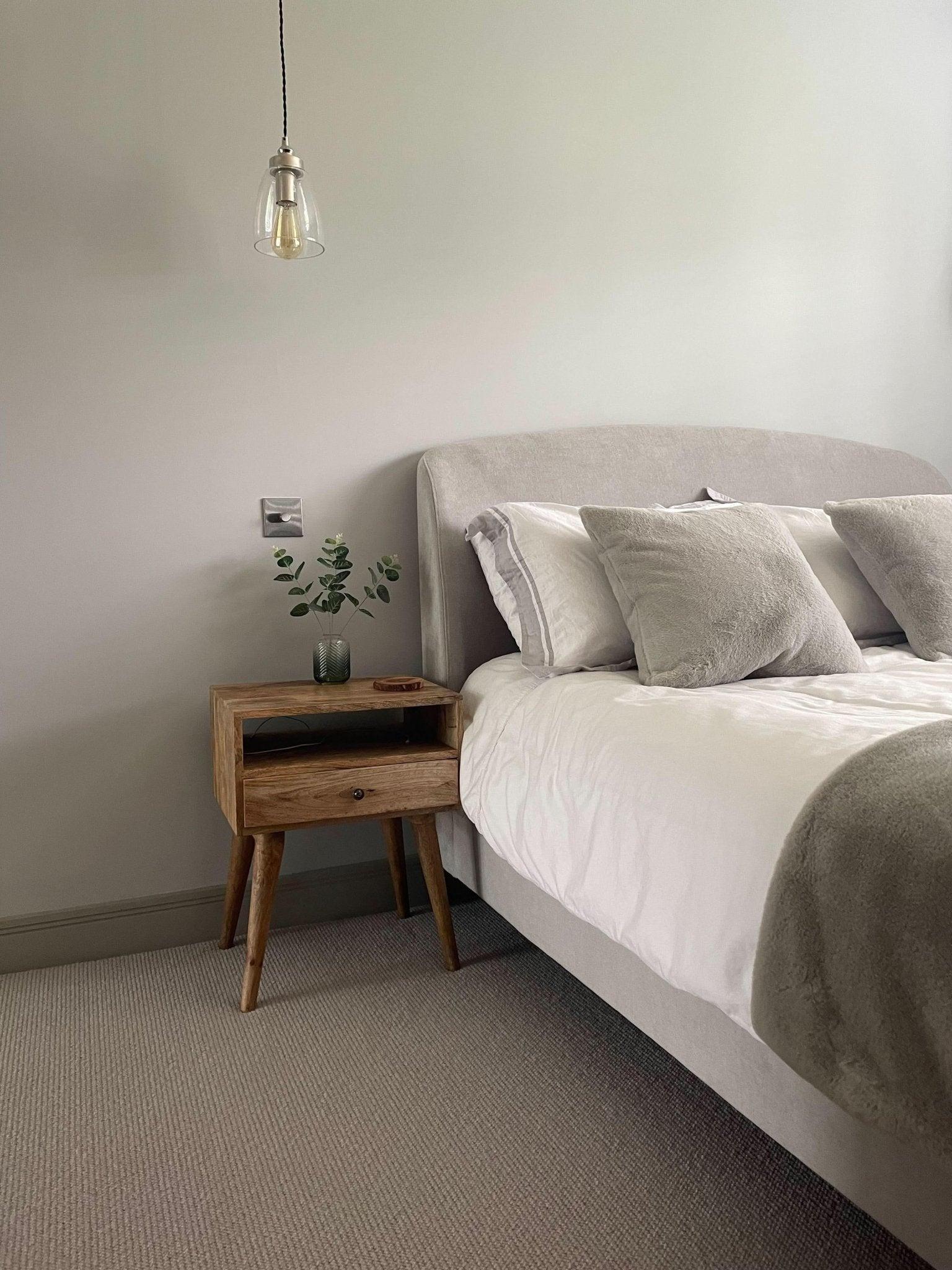 Fogel Open Bedside Table 1 Drawer, Medium - Natural Bedside Tables - Bokel Home