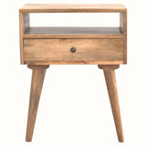 Fogel Open Bedside Table 1 Drawer, Medium - Natural Bedside Tables - Bokel Home