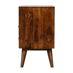Fogel Open Bedside Table 2 Drawers, Medium - Chestnut Bedside Tables - Bokel Home