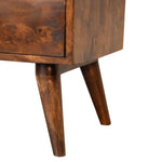 Fogel Open Bedside Table 2 Drawers, Medium - Chestnut Bedside Tables - Bokel Home